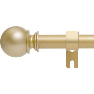 Gold Curtain Rods for Windows 28 to 60 Inch - 5/8 Black Metal Heavy Duty - Decorative Window Small Curtains Rod with Brackets for Kitchen, Bathroom, Sliding Cafe Drapery Rods Door