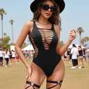 Avidlove Rave Outfits for Women Festival Top Sexy Fishnet Bodysuit Bodycon Party Club Outfit (S M L). 3 Size