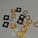 Vicenpal 25 Pcs Vintage Mini Picture Frames Baroque Antique Small Resin Jewelry Display Table Frame for Christmas DIY Photo Holiday Party Decoration (Black,Gold,Silver)