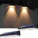 Solar Lights Outdoor Waterproof 3000K/4000K/6000K 3 Modes Solar Powered Dusk to Dawn Lighting for Mailbox, House Number, Address, Sign(2 Pack)