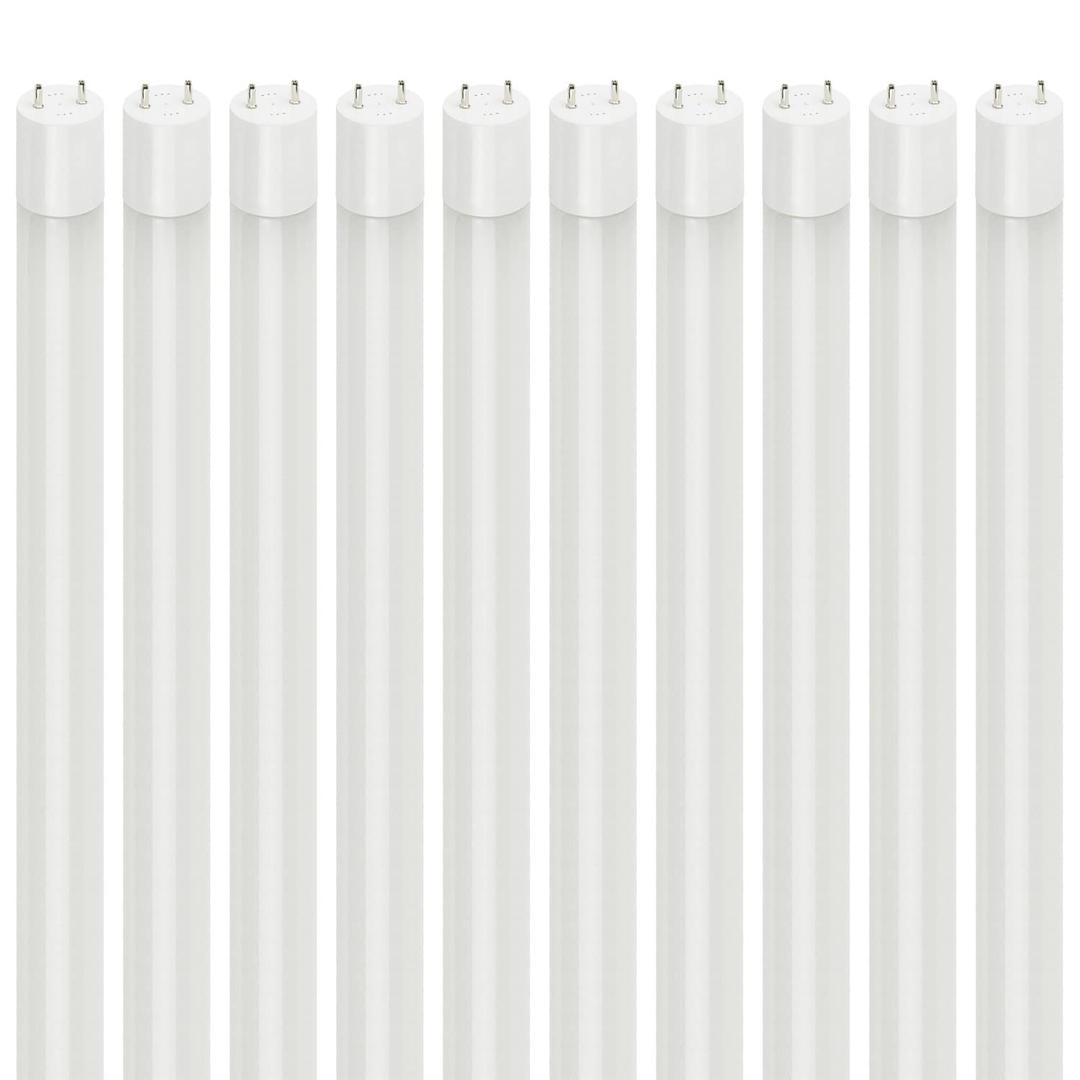 Sunlite 40819 F28T5/F32T8/F40T12 4-Foot LED T8 Plug & Play Light Bulb, 12 Watts, 1800 Lumens, 3000K Warm White, Medium (G13) 2-Pin Base, UL Listed, White, 10-Pack