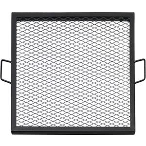 Sunnydaze Square Fire Pit Grill Grate - Campfire Grill Grate Over Fire Pit - BBQ Cooking Replacement Rack with Handles - 24 Inch