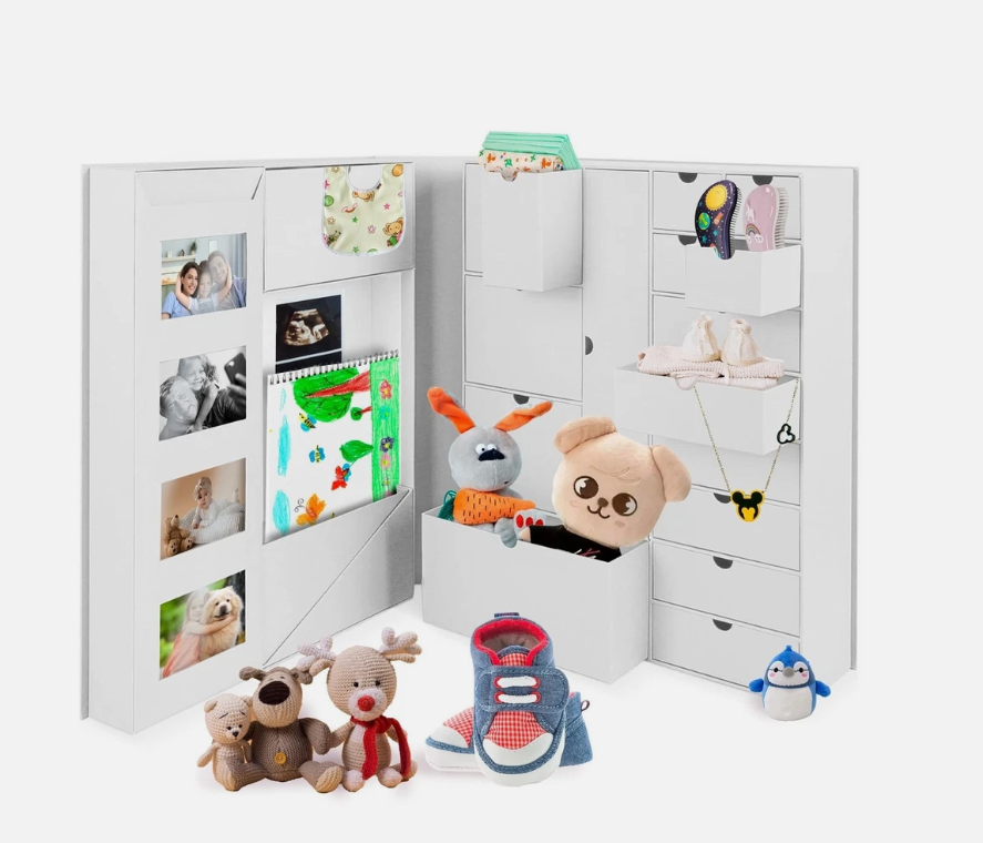 Baby Keepsake Box - Baby Memory Box - Baby Boy Girl Keepsake Box Tins Memory Box Pregnancy Baby Bubbs Storage Box Baby First Year Box Library Baby All-in-One Organizer