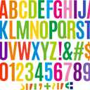 220 Pcs 6 Inch Large Bulletin Board Letters for Classroom,6" Big Font Letter Stickers Alphabet Number Vinyl Self Adhesive Stickers for Poster Board Display Chalkboard School Home Decor Colorful