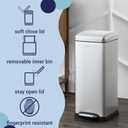 happimess HPM1007D Betty Retro 8-Gallon Step-Open Trash Can with Soft-Close Lid, Fingerprint Resistant, Modern, Minimalistic for Home, Kitchen, Laundry Room, Office, Bedroom, Bathroom, Chrome