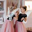2 Pcs Fairy Wings Adult Women,Butterfly Wings and Wand,Fairy Wings Costume for Adults Girls Halloween Dress Up (White)