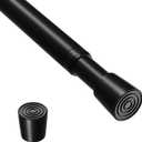 Curtain Rods for Windows 33-59 Inch,Black Adjustable Tension Curtain Rod No Drilling Spring Loaded Curtain Rods Tension Rods For Windows Bedroom Closet Doorway Door,1Pcs (32-58IN)