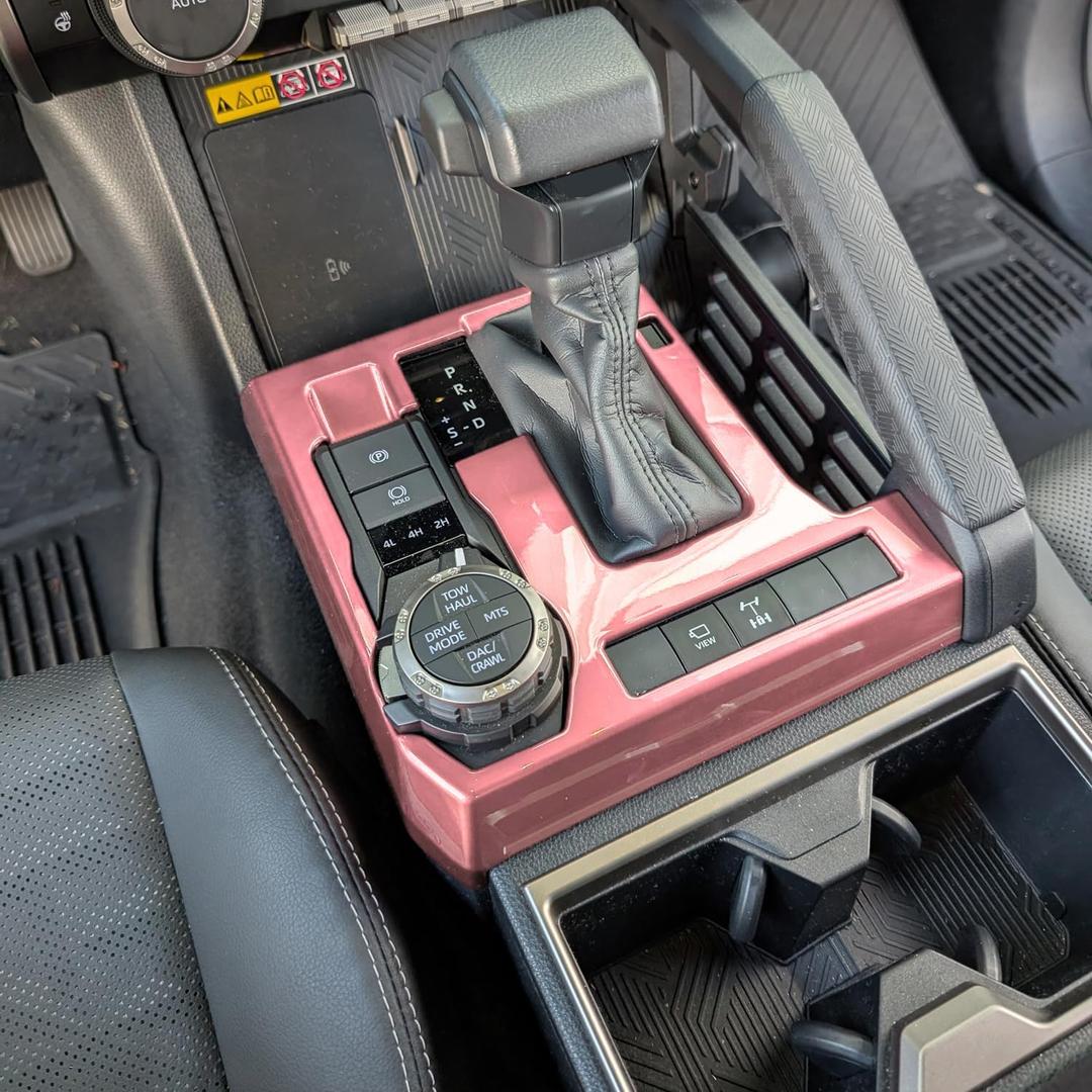 for Toyota Tacoma 2024 2025 for 4Runner 2025 Interior Accessories Dashboard Decor Center Consoles Air Outlet Vent Cover ABS Decorative Frame (Pink, Shift Panel Cover)