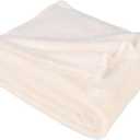 Superior Fleece Blanket, Plush, Fluffy, Soft, Decorative Blankets for Bedroom, Sofa, Fuzzy Bedding, Cute Woven Room Decor, Beautiful Cover, Comfort Essentials, Solid, Throw, Ivory