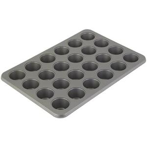 KitchenAid 24-Cup Nonstick Aluminized Steel Mini Muffin Pan, Contour Silver (Pack of 1)