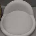 Swivel Rolling Stool with Wheels Height Adjustable Stool Chair Drafting Chair with Backrest White