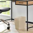 iDesign Small Plastic Bathroom Trash Can, Slim Rectangle Garbage Bin for Bedroom, Office, Dorm, Brown (Taupe)