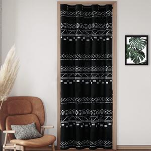 Door Curtains for Doorway Privacy, 80 Inch Length Semi Blackout Insulated Thermal Room Divider Cover/Blinds, Decorative Tribal Modern Boho Closet Curtain for Bedroom Living Hallway Bathroom, Black White (42"W x 80"L (Pack of 1))