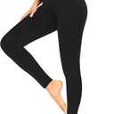Soft Leggings for Women - High Waisted Tummy Control No See Through Workout Yoga Cycling Tights Pants( Black, Medium)
