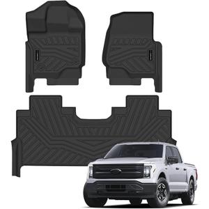Auxko All Weather Floor Mats Fits for Ford F150 Supercrew 2026-2015(Include Lightning 22-26)(Only Rear Bench Seat w/Under Seat Storage Not for Front Bench Seat) TPE Rubber Liners Odorless Mats
