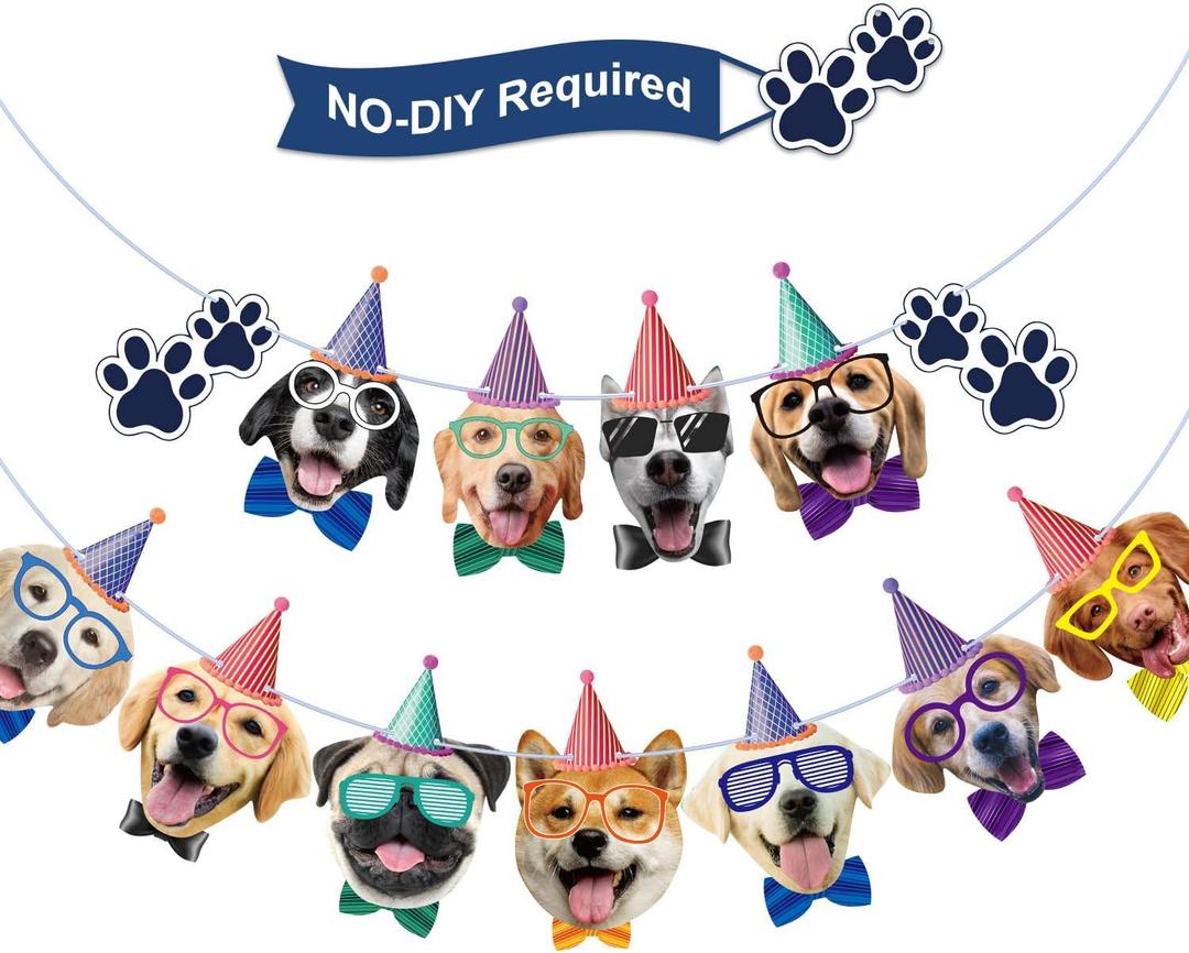 Dog Birthday Banner Birthday Garland Theme Party Bunting Decoration Baby Shower Party Supplies (Dog)