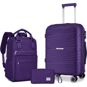 LARVENDER Carry On Luggage 22x14x9 Airline Approved, Suitcases with Wheels, 3 Piece Set