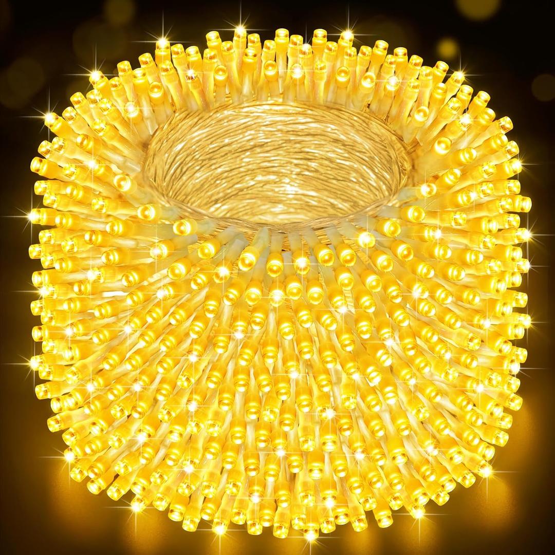 1300LED Christmas Lights Outdoor 512FT 8 Lighting Modes Timer Memory Function Waterproof Plug-in for Xmas Tree Wedding Party Holiday Decor (512FT 1300LED, Warm White)