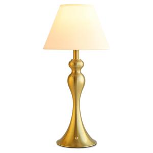 Mr.White Rechargeable Cordless Table Lamp with E26 LED Bulb, 5200mAh Battery Operated Portable Table Light with Fabric Shade, for Patio Restaurant Kitchen Bedside Living Room (Gold)