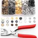 100 Sets Snaps for Fabric, MIFOLEU Metal Snaps Buttons with Fastener Pliers Press Tool Kit Perfect for DIY Crafts Clothes Hats and Sewing, Snap Button Fasteners Kit for Clothing Sewing(9.5mm/400 PCS)