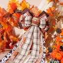 LaRibbons Fall Burlap Plaid Ribbon Wired 2 1/2" x 6 Yards 6 Rolls, Harvest Farm Ribbon for Autumn Wreath Thanksgiving Christmas Farm Gift Wrapping Home Decor