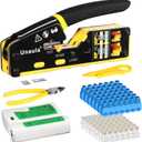 RJ45 Crimp Tool Pass Through Ethernet Crimper Kit Cat5 Cat6 Crimping Tool Kit, Ethernet Crimping Tool Kit RJ45 Crimper