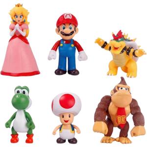 6 Pcs Mario Figures Set, 6 Inch Mario Figures, Classic Characters Collection for Birthday Party Cake Toppers & Room Decor