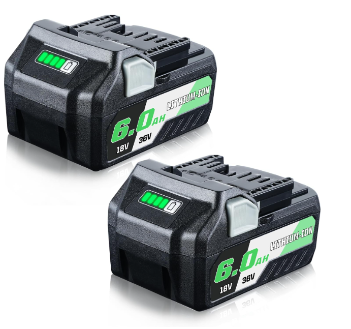 2Pack BSL36B18 18V/36V 6.0Ah Lithium-Ion Replacement for Hitachi 36V Battery Compatible with Hitachi Battery BSL36B18 BSL36A18 371751M 372121M Cordless Power Tools
