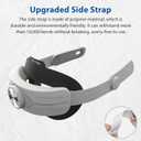 Dobewingdelou Head Strap Accessories Compatible with Quest 3/Quest 3S Replacement Elite Strap for Enhanced Comfort Adjustable Support with PU Sponge Pad