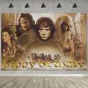 Lord of The Rings Birthday Party Decoration, Fellowship of The Ring Photo Background 5 x 3 FT and 18 Pcs Balloon, Party Backdrop Supplies