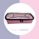 sold out Clear Cosmetic Bag with Waterproof Clear Top, Large Toiletry Organizer for Travel and Home, 12.4 x 5.12 inches Pink Makeup Bag