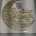 DoubleFill Acrylic Wooden Islamic Ramadan Decoration - 10 Inch Eid Tabletop Decors Ramadan Mubarak Centerpiece Islamic Mosque Muslim Table Sign Decoration Home Decor for Gift Eid Tabletop(Gold)