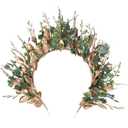 MOSTORY Handmade Woodland Halo Crown - Forest Headband Flower Hairband Goddess Floral Crown for Women s Cosplay Party Renaissance Mardi Gras Carnival Wedding Photo Shoot Gold Green