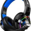 ZIUMIER Gaming Headset for PC, PS4, PS5, Xbox One, Xbox Series S/X, Switch, Noise Canceling Microphone, Stereo Surround Sound, 3.5mm Wired Gaming Headphones (Blue)