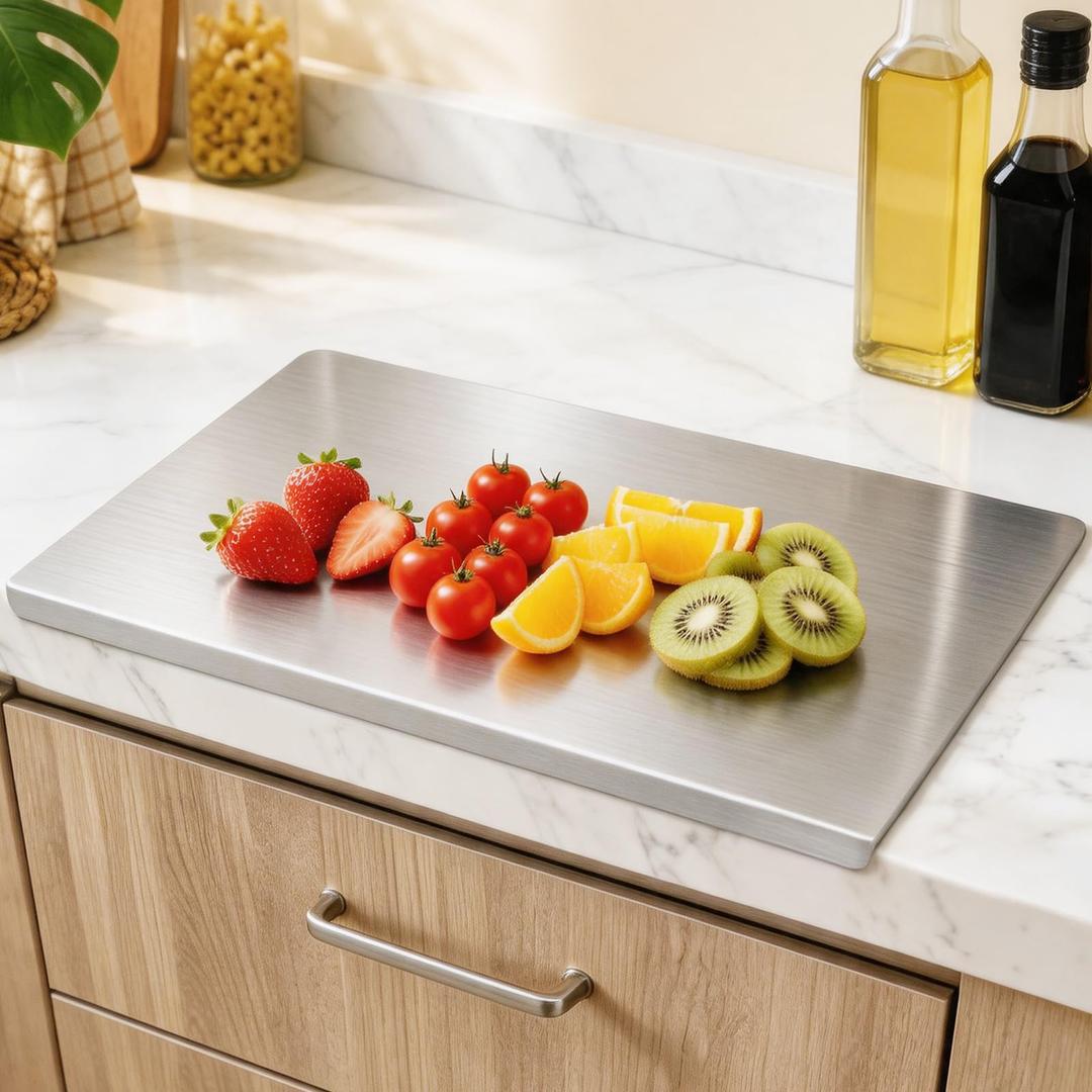 Womefic 304 Stainless Steel Cutting Board with Lip (19.7''L x 15.2''W)