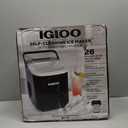 Igloo Premium Self-Cleaning Countertop Ice Maker Machine, Handled Portable Ice Maker, Produces 26 lbs. in 24 hrs. with Ice Cubes Ready in 6-8 Minutes, Comes with Ice Scoop and Basket (Black)