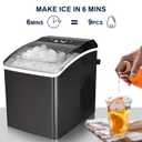 Koolatron Ice Makers Countertop Portable Ice Machine 2 Sizes Bullet Ice Cubes Ready in 6 Mins 26.5lbs/Day with Ice Scoop and Basket Digital Controls LED Indicators for Parties/Home/Office/Bar, Black
