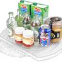 FIRJOY Lazy Susan Turntable for Refrigerator, Square Turntable Organizer for Fridge Cabinet, Pantry, Countertop (15.3" x 11.1" Rectangle 1 Pack - Clear)