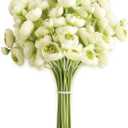 Floroom Ranunculus Artificial Flowers 18 Pcs Green Faux Silk Mini Ranunculus Bulk Fake Wedding Filler Flowers for DIY Bouquets, Centerpieces, Bridal Shower Decorations & Arrangements