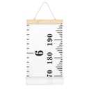 Mibote Baby Growth Height Chart Handing Ruler Wall Decor for Kids, Canvas Removable Height Growth Chart 79" x 7.9" (Black & White)