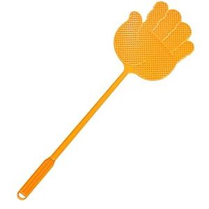 Fly Swatter, Extendable Big Hand, 30-In., Color: Orange