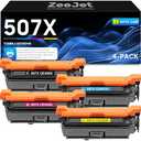 507A 507X High-Yield Toner Cartridges Replacement for HP 507X 507A CE400X CE401A CE402A CE403A for Enterprise M551 M551n M551dn M551xh M570dn M570dw M575f Printer Ink 4-Pack Black Cyan Magenta Yellow