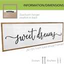 Sweet Dreams Wall Decor Above Bed Sign 24''x10'' Large Wood Framed Master Bedroom Guest Room Sweet Dreams Signs Farmhouse Rustic Wall Art Decoration (Wood)