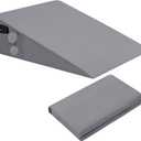 INVGEEXI Light Grey Bed Wedge Pillow Cover with Side Pocket, Soft & Breathable Microfiber Wedge Pillow Case Cover with Zipper, 24" L x 24" W x 12" H (Pillow Not Include)