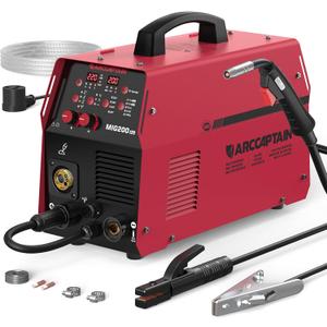 ARCCAPTAIN 6-in-1 Aluminum MIG Welder, 200A Welding Machine 110V/220V, Flux Core MIG/Gas MIG/Lift TIG/Stick Welding/Spool Gun MIG/Spot Multiprocess Welder with Synergy, Ideal for Beginner ARCCAPTAIN 6-in-1 Aluminum MIG Welder, 200A Welding Machine 110V/220V, Flux Core MIG/Gas MIG/Lift TIG/Stick Welding/Spool Gun MIG/Spot Multiprocess Welder with Synergy, Ideal for Beginner