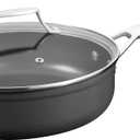 MsMk 3.5 Quart Deep Frying pan, 10-inch Durable pans for refreshing old saute pan with lid, Deep and straight edge, Easy Clean-Up, Even Heating, Comfortable Handling, Induction Compatibility,