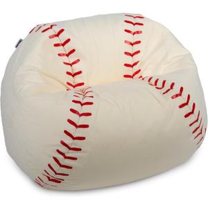 Big Joe Sports Ball Bean Bag Chair for Kids, Baseball Plush, Ultra-Soft Lightweight Polyester Blend, 2.5 Foot Refillable (Single)