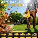 Cordless Leaf Blower Compatible with Dewalt 20V Max Battery 580CFM Electric Leaf Blower Cordless, with Turbo Boost, 6 Speed Modes Brushless Motor, Battery Powered for Lawn Care, Yard (Yellow)