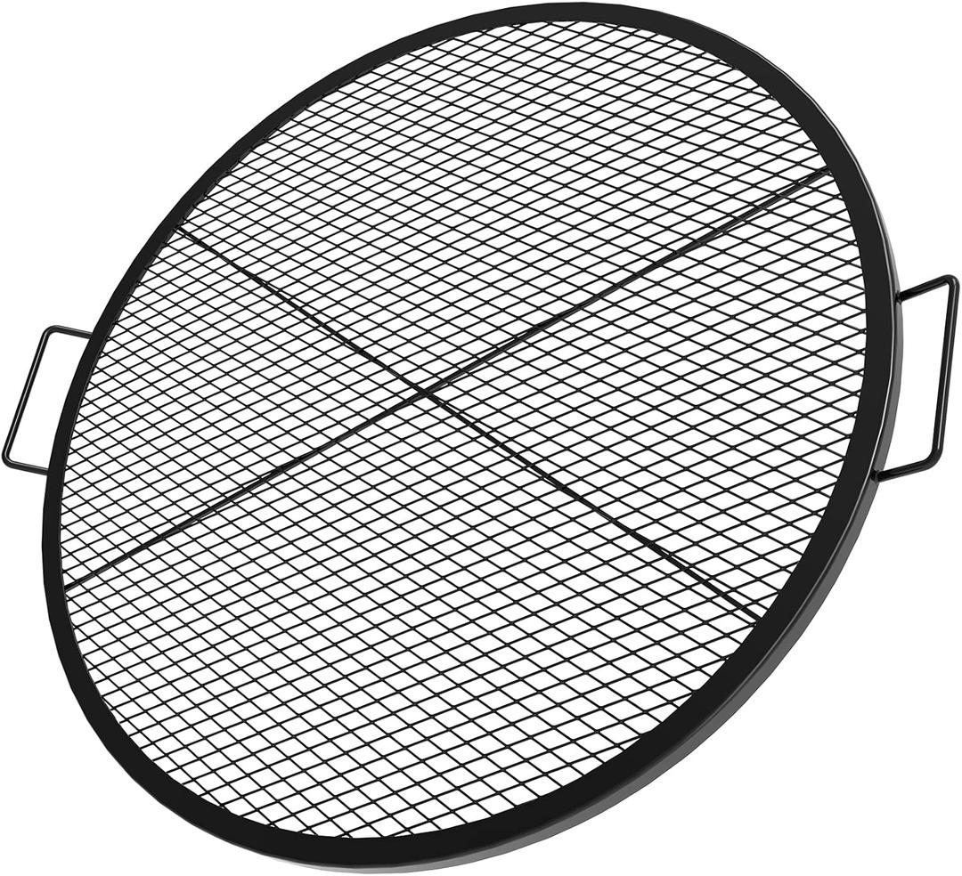 Stanbroil Heavy Duty X-Marks Fire Pit Cooking Grill Grates with Support X Wire, 24" Outdoor Round Cooking Grate BBQ Campfire Grill Grid - Camping Cookware (24 Inch)