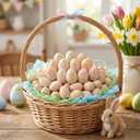 2 x 200pcs Mini Wood Eggs for Crafts Unfinished Easter Eggs DIY Painting Crafts Easter Decorations 0.7 Inch